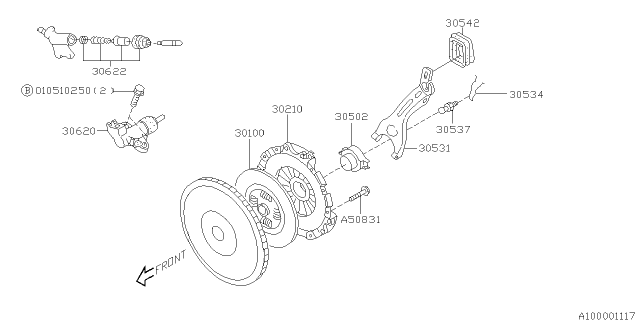 2007 Subaru Impreza WRX Manual Transmission Clutch Diagram 3