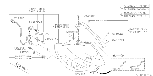 2007 Subaru Impreza Packing Diagram for 84940FE150