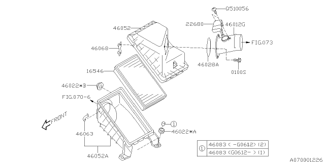 2006 Subaru Impreza STI Air Cleaner Cushion Diagram for 46060AC030