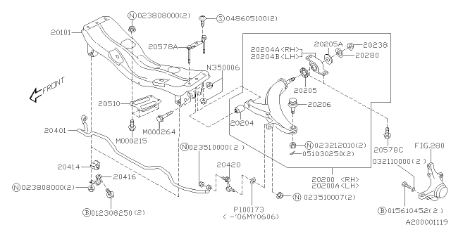 2005 Subaru Impreza WRX Front Suspension Diagram 4