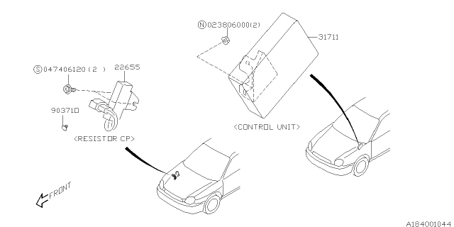 2005 Subaru Impreza WRX Control Unit Diagram