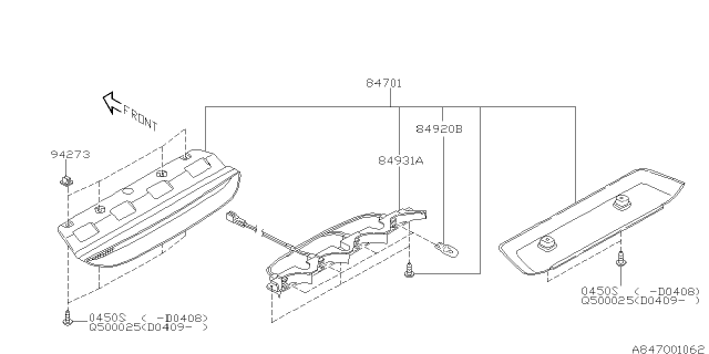 2002 Subaru Impreza WRX Lamp - High Mount Stop Lamp Diagram 2