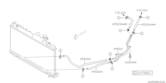 2002 Subaru Impreza WRX Hose ATF Diagram for 45520FE000