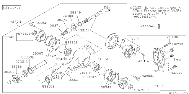 2002 Subaru Impreza WRX Differential - Individual Diagram 1
