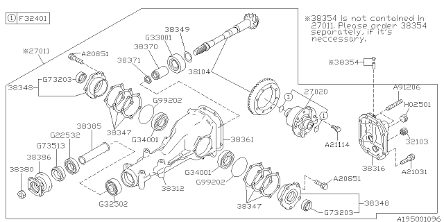 2007 Subaru Impreza STI Differential - Individual Diagram 1