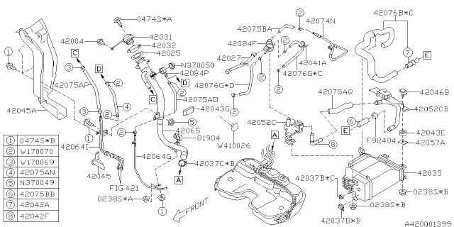 2006 Subaru Impreza WRX Fuel Piping Diagram 3