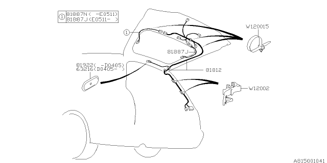 2007 Subaru Impreza STI Cord - Rear Diagram 2