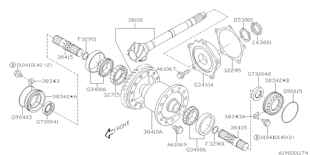 2004 Subaru Impreza STI LSD Assembly Front Diagram for 38410AA060