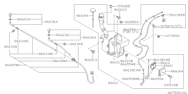 2006 Subaru Impreza Windshield Washer Diagram 3