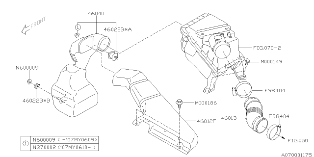 2007 Subaru Impreza Air Cleaner & Element Diagram 3