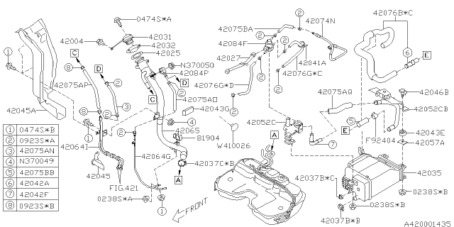 2007 Subaru Impreza WRX Fuel Piping Diagram 2