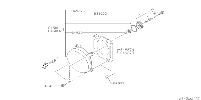 2004 Subaru Impreza WRX Lamp - Fog Diagram 1