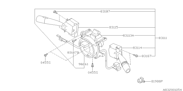 2002 Subaru Impreza Switch - Combination Diagram