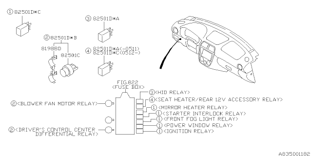 2005 Subaru Impreza WRX Electrical Parts - Body Diagram 2