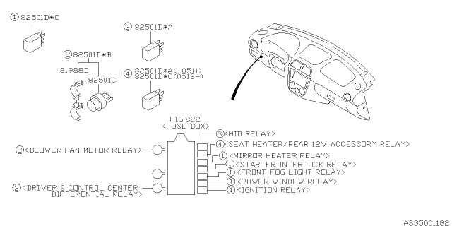 2006 Subaru Impreza WRX Electrical Parts - Body Diagram 2