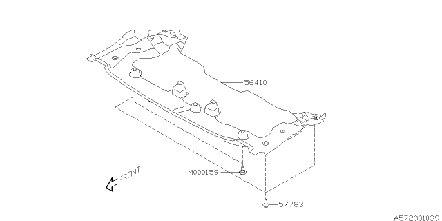 2004 Subaru Impreza Under Cover Front Diagram for 56410FE040