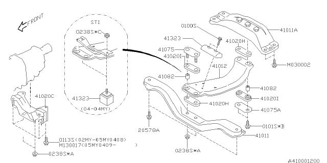 2006 Subaru Impreza WRX Engine Mounting Diagram 4