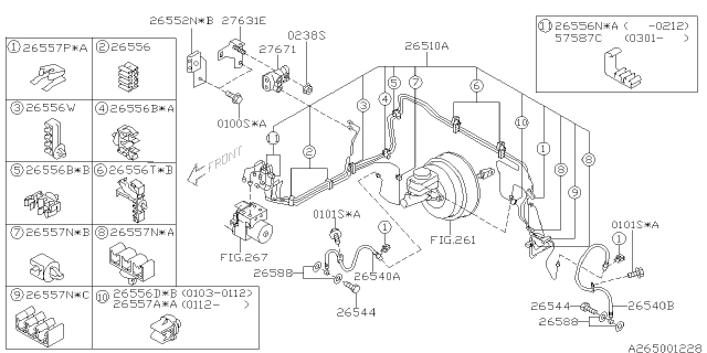 2004 Subaru Impreza Bracket Complete Diagram for 26552SA010