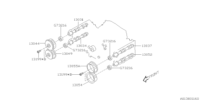 2003 Subaru Impreza Camshaft & Timing Belt Diagram 3