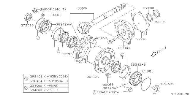 2006 Subaru Impreza WRX Differential - Transmission Diagram 2