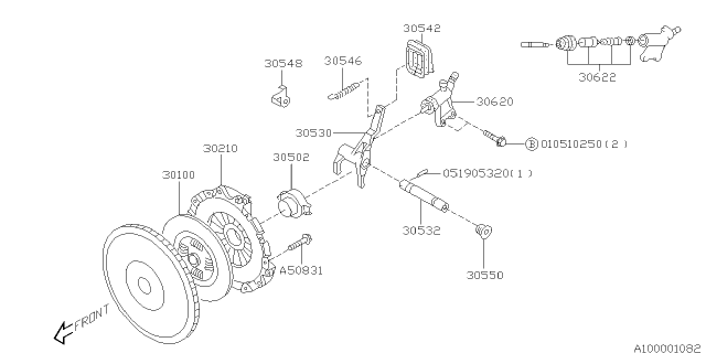 2002 Subaru Impreza WRX Manual Transmission Clutch Diagram 2