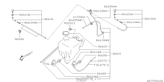 2002 Subaru Impreza Windshield Washer Diagram 1