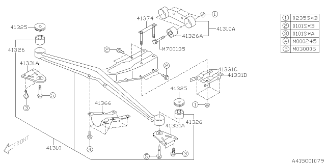 2006 Subaru Impreza WRX Differential Mounting Diagram 2