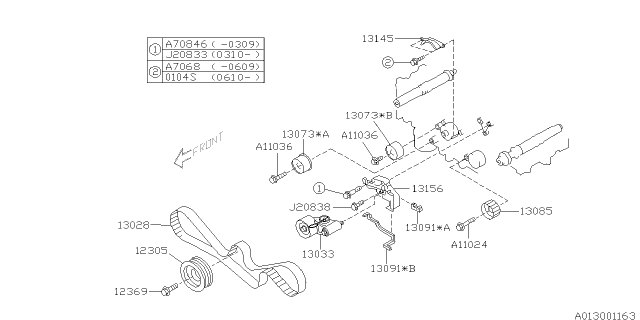 2007 Subaru Impreza STI Camshaft & Timing Belt Diagram 3