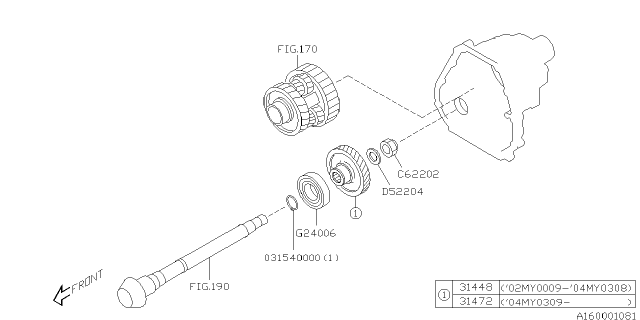 2004 Subaru Impreza STI Reduction Gear Diagram 1