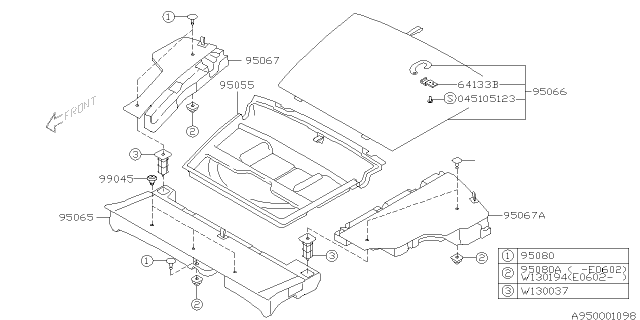 2007 Subaru Impreza WRX Mat Diagram 2