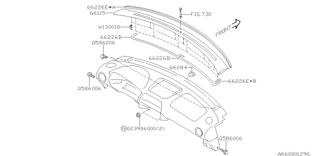 2002 Subaru Impreza WRX Instrument Panel Diagram 2