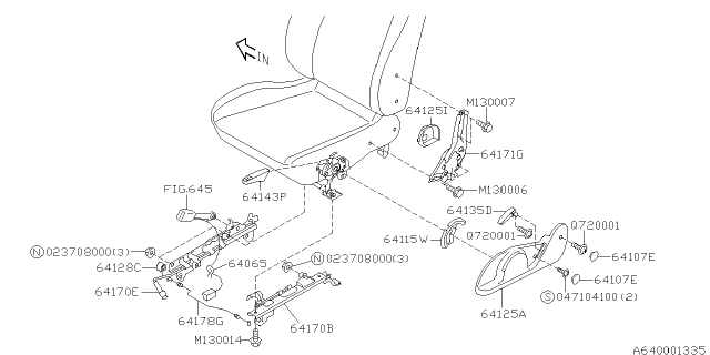 2003 Subaru Impreza WRX Cover LIFTER Lever Diagram for 64115FE120NF