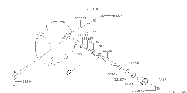 2007 Subaru Impreza WRX Plate Checking Reverse Diagram for 32189AA041