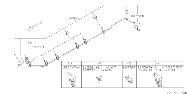 2007 Subaru Impreza STI Brake Piping Diagram 1