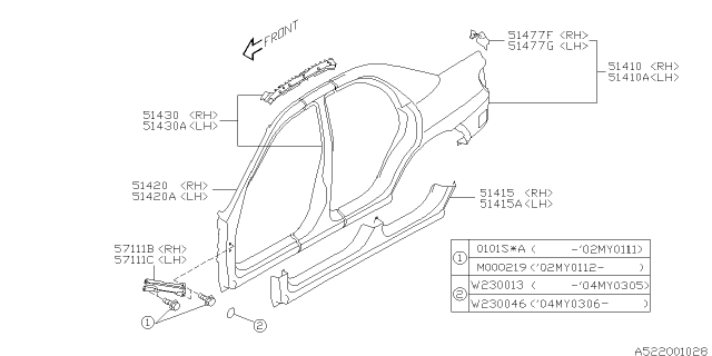 2006 Subaru Impreza Side Panel Diagram 3