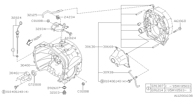 2004 Subaru Impreza WRX Clutch Housing Diagram