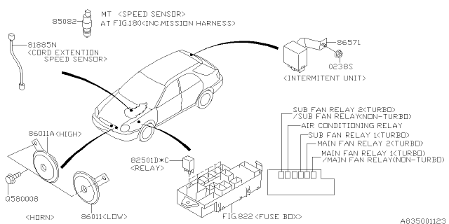 2004 Subaru Impreza Electrical Parts - Body Diagram 2