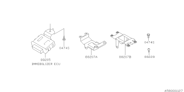 2005 Subaru Impreza Key Kit & Key Lock Diagram 1
