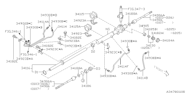 2003 Subaru Impreza WRX Power Steering Gear Box Diagram 2