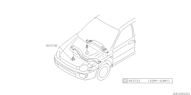 2006 Subaru Impreza Protector - Mounting Diagram