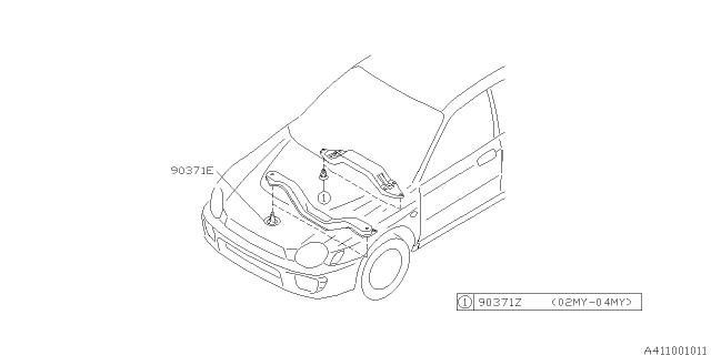 2005 Subaru Impreza Protector - Mounting Diagram