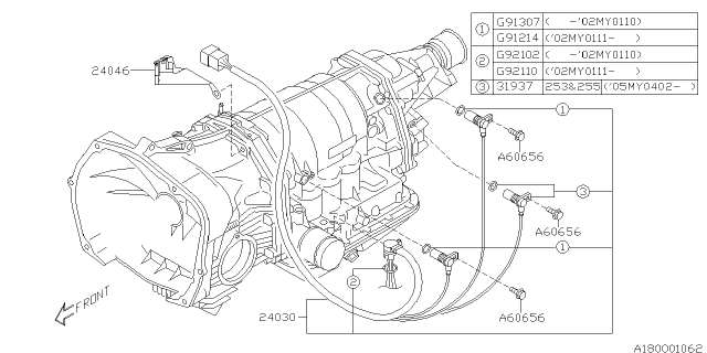 2002 Subaru Impreza WRX Shift Control Diagram