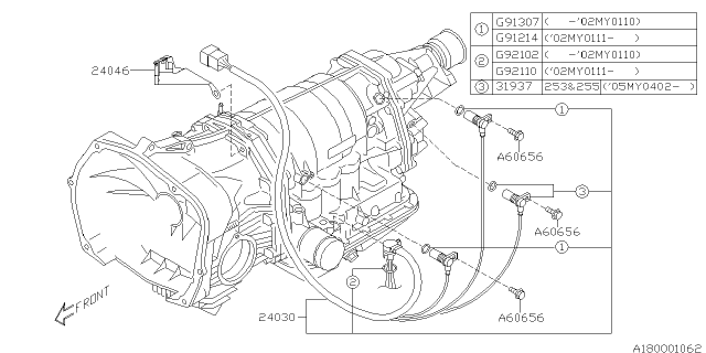 2006 Subaru Impreza STI Shift Control Diagram