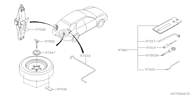 2002 Subaru Impreza WRX Tool Kit & Jack Diagram 2