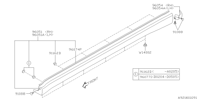 2006 Subaru Impreza STI Spoiler Diagram 5