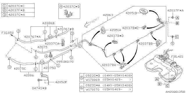 2006 Subaru Impreza WRX Fuel Piping Diagram 4