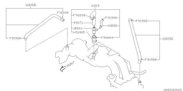 2002 Subaru Impreza Vacuum Hose Diagram for 99071AA471