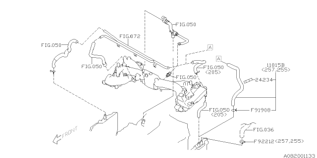 2006 Subaru Impreza Pcv Hose Assembly Diagram for 11815AB960