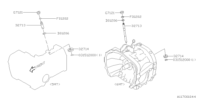 2005 Subaru Impreza STI Manual Transmission Speedometer Gear Diagram