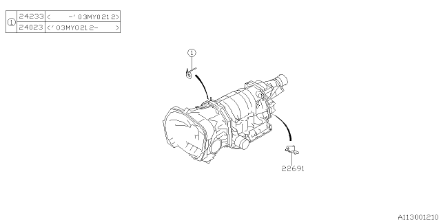 2006 Subaru Impreza Manual Transmission Case Diagram 1